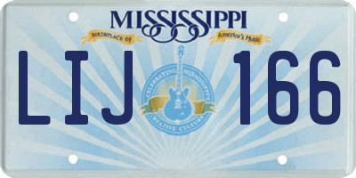MS license plate LIJ166