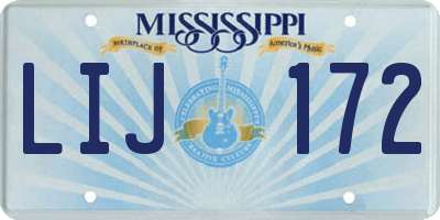 MS license plate LIJ172