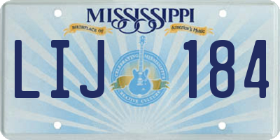 MS license plate LIJ184