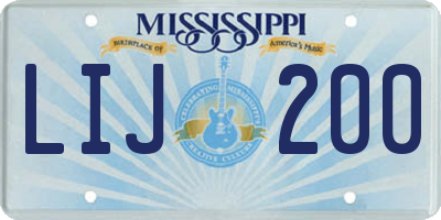 MS license plate LIJ200