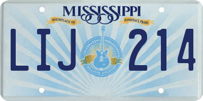 MS license plate LIJ214