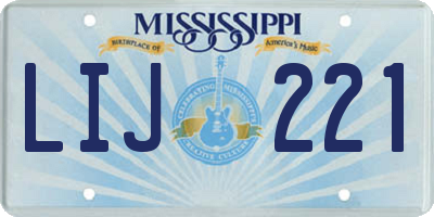 MS license plate LIJ221