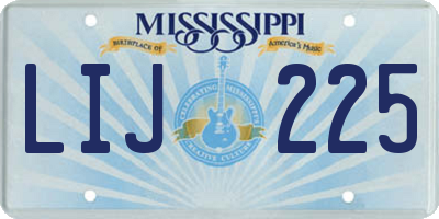 MS license plate LIJ225