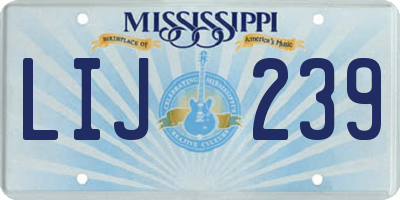 MS license plate LIJ239