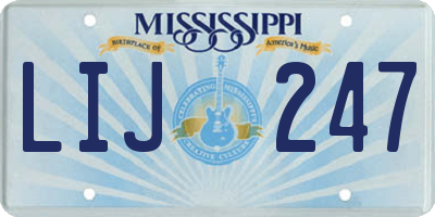 MS license plate LIJ247