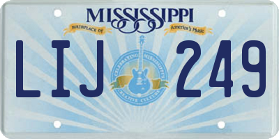 MS license plate LIJ249