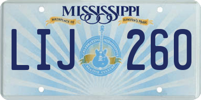 MS license plate LIJ260