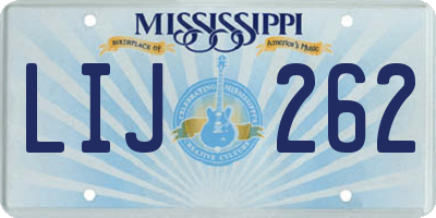 MS license plate LIJ262