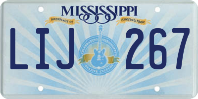 MS license plate LIJ267