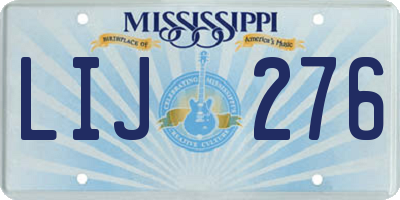 MS license plate LIJ276