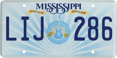 MS license plate LIJ286