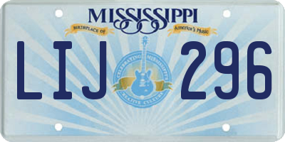 MS license plate LIJ296