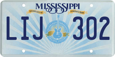 MS license plate LIJ302