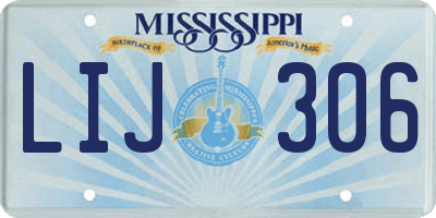 MS license plate LIJ306