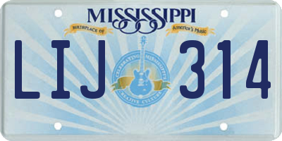 MS license plate LIJ314