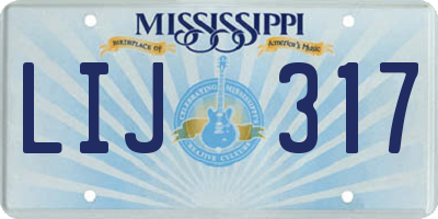 MS license plate LIJ317
