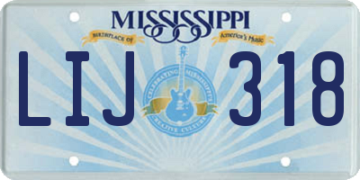 MS license plate LIJ318