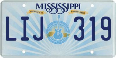 MS license plate LIJ319