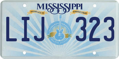 MS license plate LIJ323