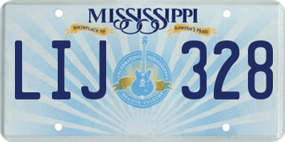 MS license plate LIJ328