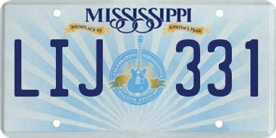 MS license plate LIJ331