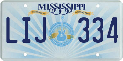 MS license plate LIJ334