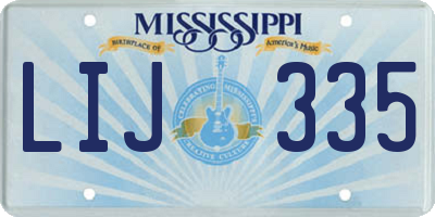 MS license plate LIJ335