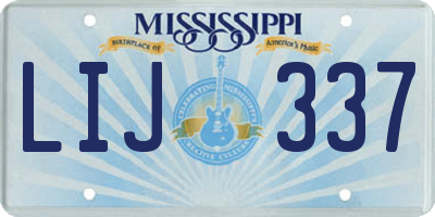 MS license plate LIJ337