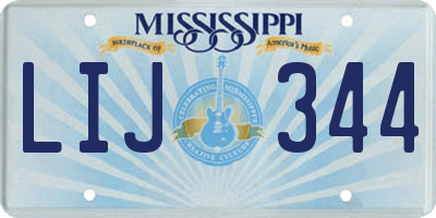 MS license plate LIJ344