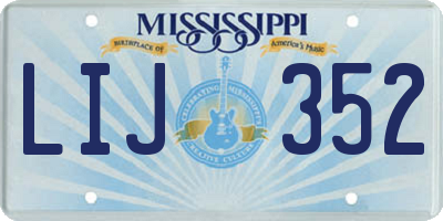 MS license plate LIJ352