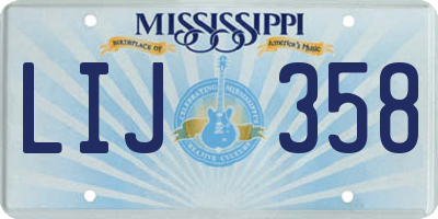 MS license plate LIJ358