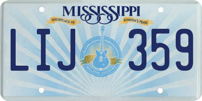 MS license plate LIJ359