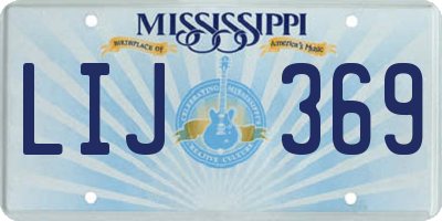 MS license plate LIJ369