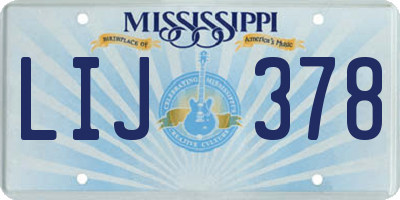 MS license plate LIJ378