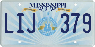 MS license plate LIJ379