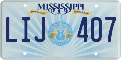 MS license plate LIJ407