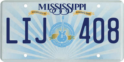 MS license plate LIJ408