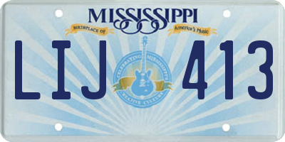 MS license plate LIJ413