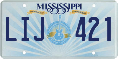MS license plate LIJ421