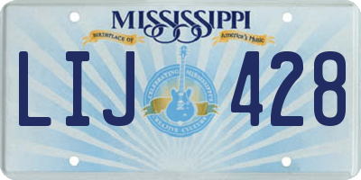 MS license plate LIJ428