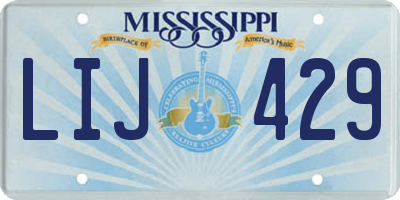 MS license plate LIJ429