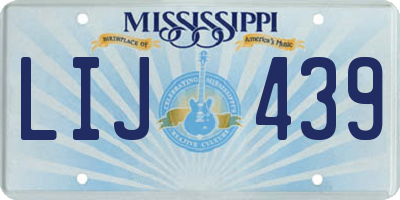 MS license plate LIJ439