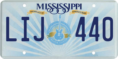 MS license plate LIJ440