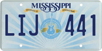 MS license plate LIJ441