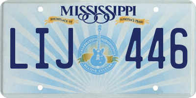 MS license plate LIJ446