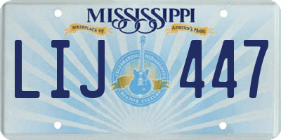 MS license plate LIJ447