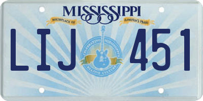 MS license plate LIJ451