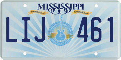 MS license plate LIJ461