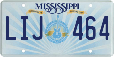 MS license plate LIJ464