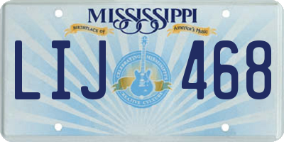 MS license plate LIJ468
